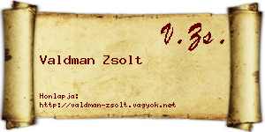 Valdman Zsolt névjegykártya